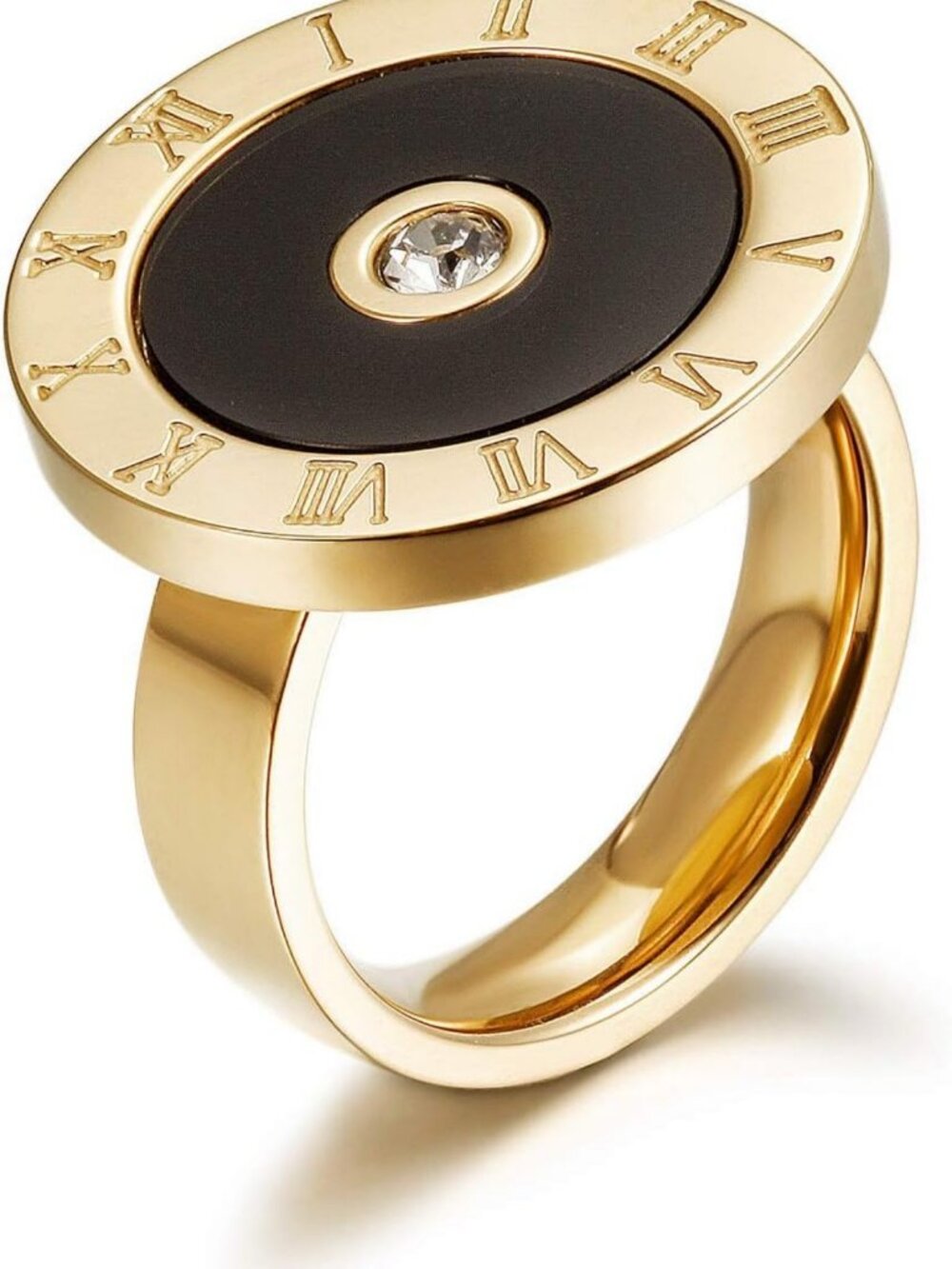 14K Gold Plated Simulated Diamond Cocktail Ring | Timeless Clover & Parallel Bar